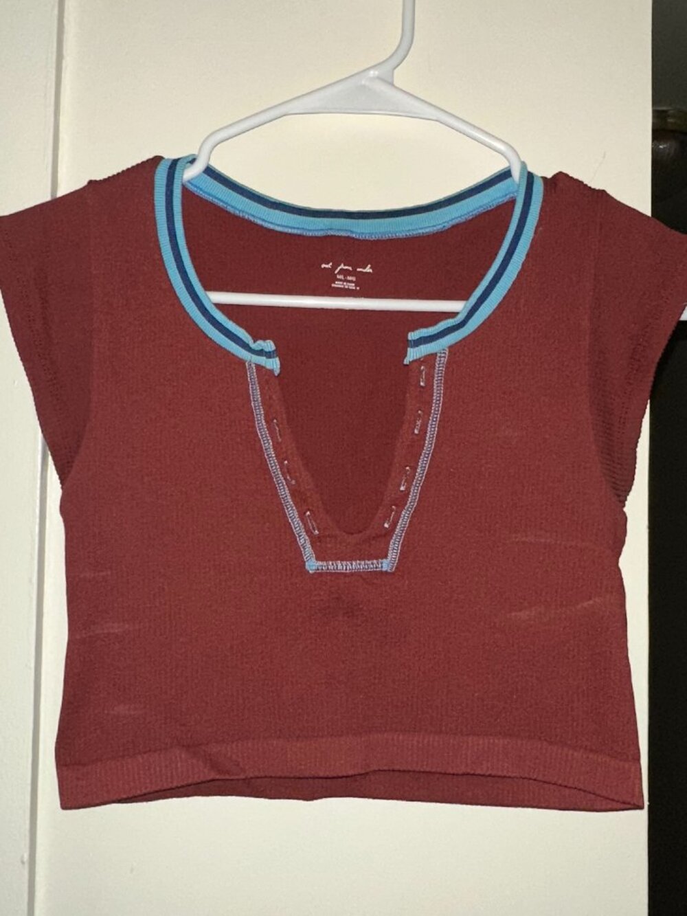 Out From Under Women's Burgundy and Blue Crop-top